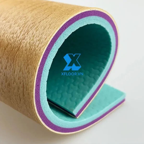 thảm lót sàn thể thao vân gỗ cuộn