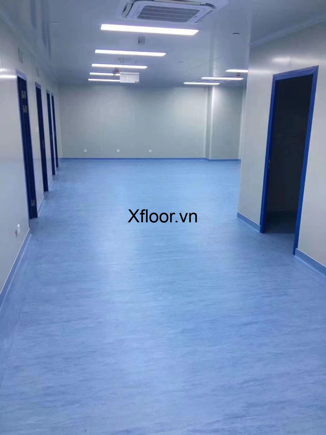 Sàn kháng khuẩn màu xanh blue